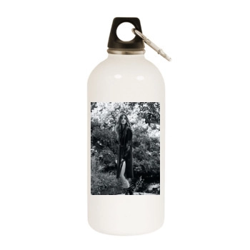 Barbara Palvin White Water Bottle With Carabiner