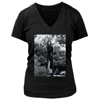 Barbara Palvin Women's Deep V-Neck TShirt