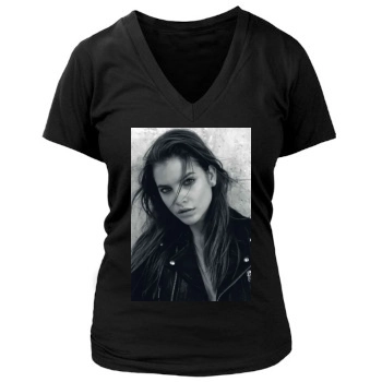 Barbara Palvin Women's Deep V-Neck TShirt