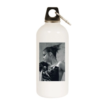 Barbara Palvin White Water Bottle With Carabiner