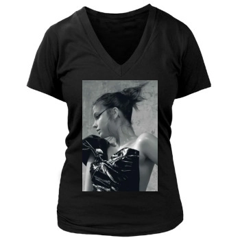 Barbara Palvin Women's Deep V-Neck TShirt