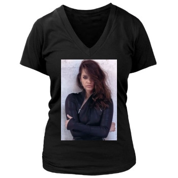 Barbara Palvin Women's Deep V-Neck TShirt