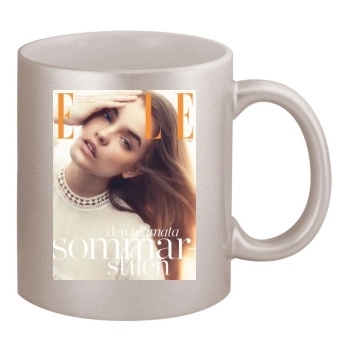 Barbara Palvin 11oz Metallic Silver Mug