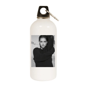 Barbara Palvin White Water Bottle With Carabiner