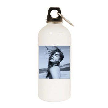 Barbara Palvin White Water Bottle With Carabiner