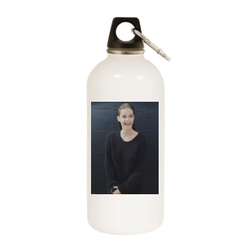 Barbara Palvin White Water Bottle With Carabiner