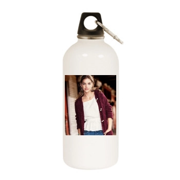 Barbara Palvin White Water Bottle With Carabiner