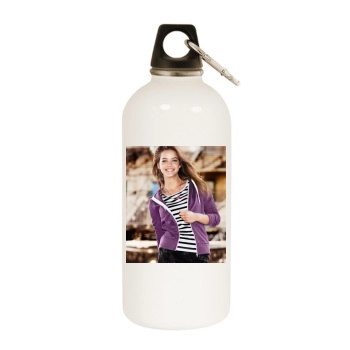 Barbara Palvin White Water Bottle With Carabiner