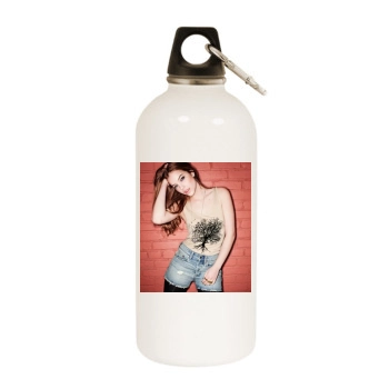 Barbara Palvin White Water Bottle With Carabiner