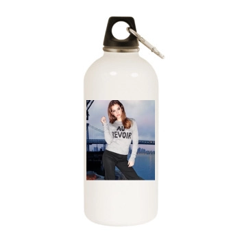 Barbara Palvin White Water Bottle With Carabiner