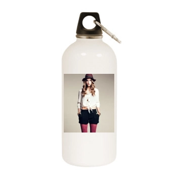 Barbara Palvin White Water Bottle With Carabiner