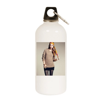 Barbara Palvin White Water Bottle With Carabiner