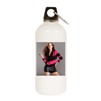 Barbara Palvin White Water Bottle With Carabiner