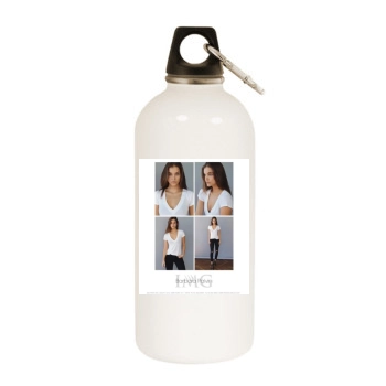 Barbara Palvin White Water Bottle With Carabiner