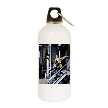 Barbara Palvin White Water Bottle With Carabiner