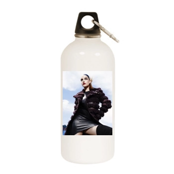 Barbara Palvin White Water Bottle With Carabiner