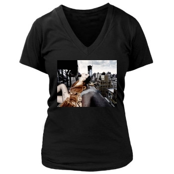 Barbara Palvin Women's Deep V-Neck TShirt