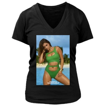 Barbara Palvin Women's Deep V-Neck TShirt