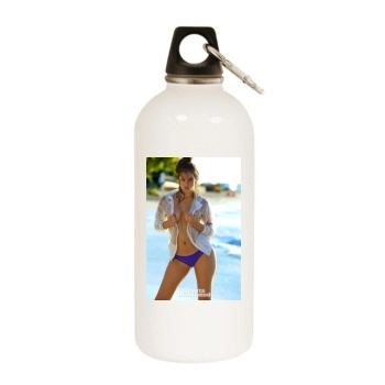 Barbara Palvin White Water Bottle With Carabiner