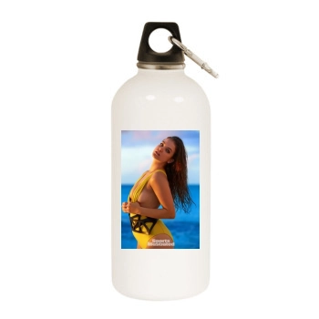 Barbara Palvin White Water Bottle With Carabiner