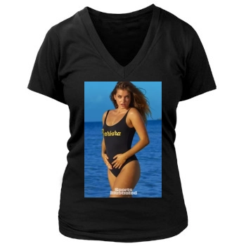 Barbara Palvin Women's Deep V-Neck TShirt