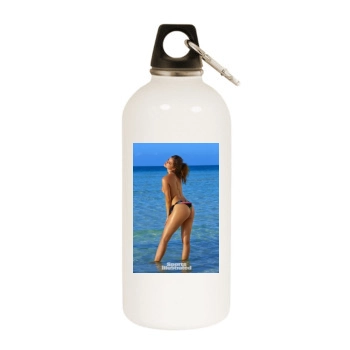 Barbara Palvin White Water Bottle With Carabiner