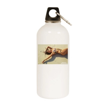 Barbara Palvin White Water Bottle With Carabiner