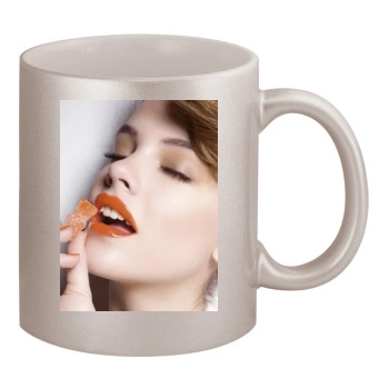 Barbara Palvin 11oz Metallic Silver Mug