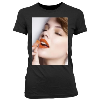 Barbara Palvin Women's Junior Cut Crewneck T-Shirt