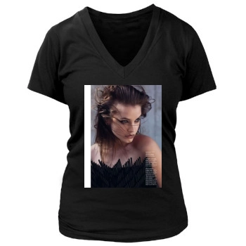 Barbara Palvin Women's Deep V-Neck TShirt