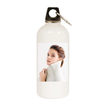 Barbara Palvin White Water Bottle With Carabiner