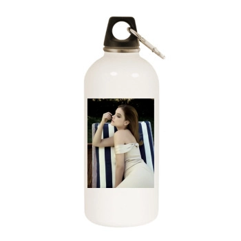 Barbara Palvin White Water Bottle With Carabiner