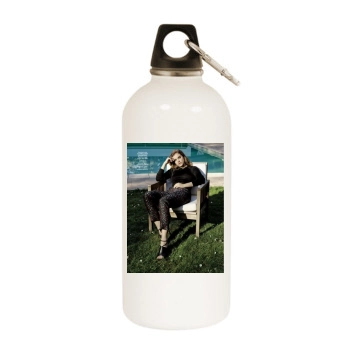 Barbara Palvin White Water Bottle With Carabiner