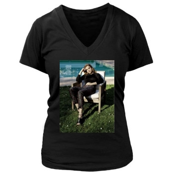 Barbara Palvin Women's Deep V-Neck TShirt