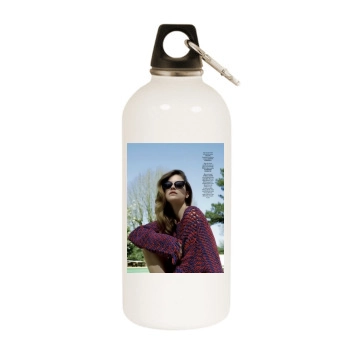 Barbara Palvin White Water Bottle With Carabiner