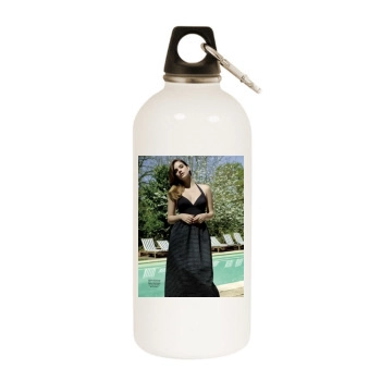 Barbara Palvin White Water Bottle With Carabiner