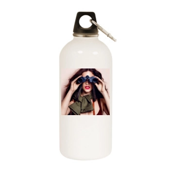 Barbara Palvin White Water Bottle With Carabiner