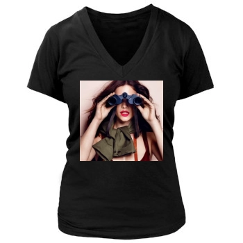 Barbara Palvin Women's Deep V-Neck TShirt