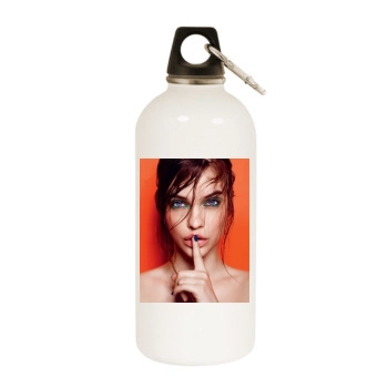 Barbara Palvin White Water Bottle With Carabiner