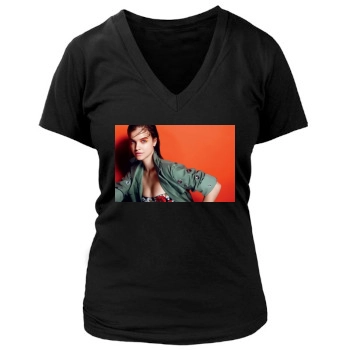 Barbara Palvin Women's Deep V-Neck TShirt