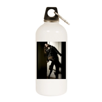 Barbara Palvin White Water Bottle With Carabiner