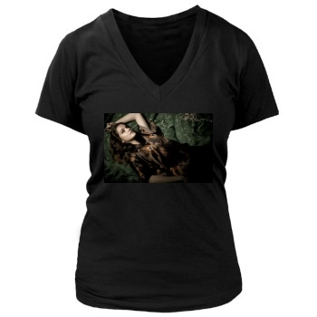 Barbara Palvin Women's Deep V-Neck TShirt