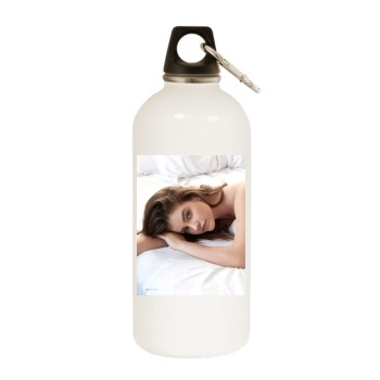 Barbara Palvin White Water Bottle With Carabiner