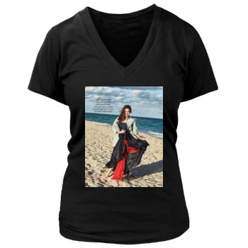 Barbara Palvin Women's Deep V-Neck TShirt