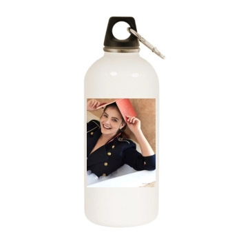 Barbara Palvin White Water Bottle With Carabiner