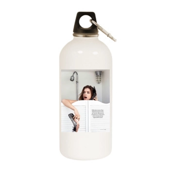 Barbara Palvin White Water Bottle With Carabiner