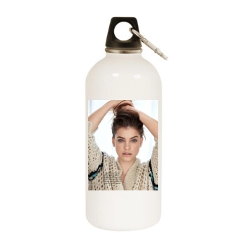 Barbara Palvin White Water Bottle With Carabiner