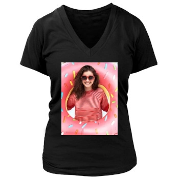 Barbara Palvin Women's Deep V-Neck TShirt