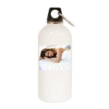 Barbara Palvin White Water Bottle With Carabiner