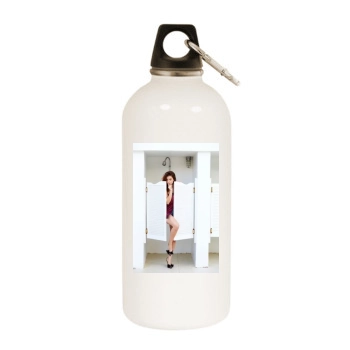 Barbara Palvin White Water Bottle With Carabiner